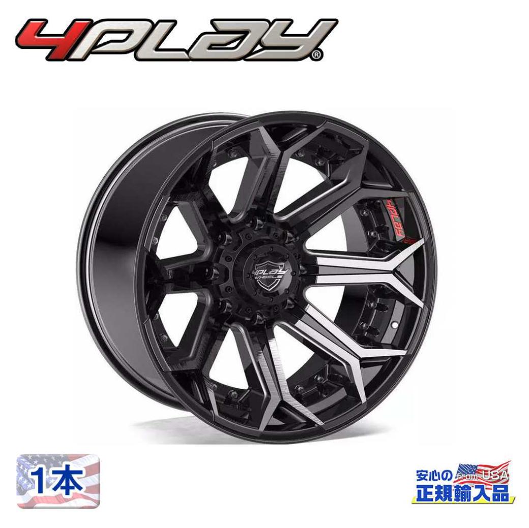 4PLAYWHEELS(4プレイ)正規品】 20インチアルミホイール 1本 Gen2/4P80R 20×10 6H139.7 -18 CB106  グロスブラック/ブラッシュドスポークフェイス・ダークティント 汎用 / オフロード車のカスタムパーツなら【dolonco】【公式】