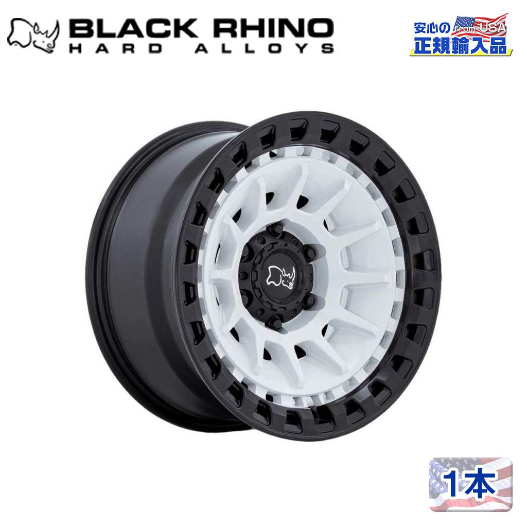 【Black Rhino (ブラックライノ) 正規代理店】 17インチアルミホイール 1本 BARRAGE 17×8.5J 6H139.7 -10  GLOSS WHITE ON MATTE BLACK 汎用 / オフロード車のカスタムパーツなら【dolonco】【公式】