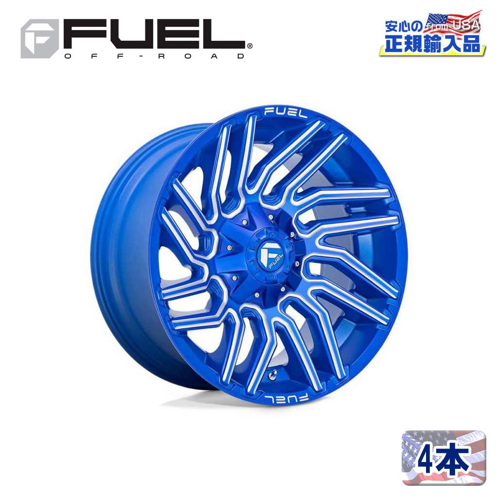 FUEL OFFROAD (フューエルオフロード) 正規代理店】 20インチアルミホイール 4本セット D774 TYPHOON(タイフーン) 20×10  8H165.1 -18 CB125.2 ANODIZED BLUE MILLED 汎用/D77420008247 / オフロード 車のカスタムパーツなら【dolonco】【公式】