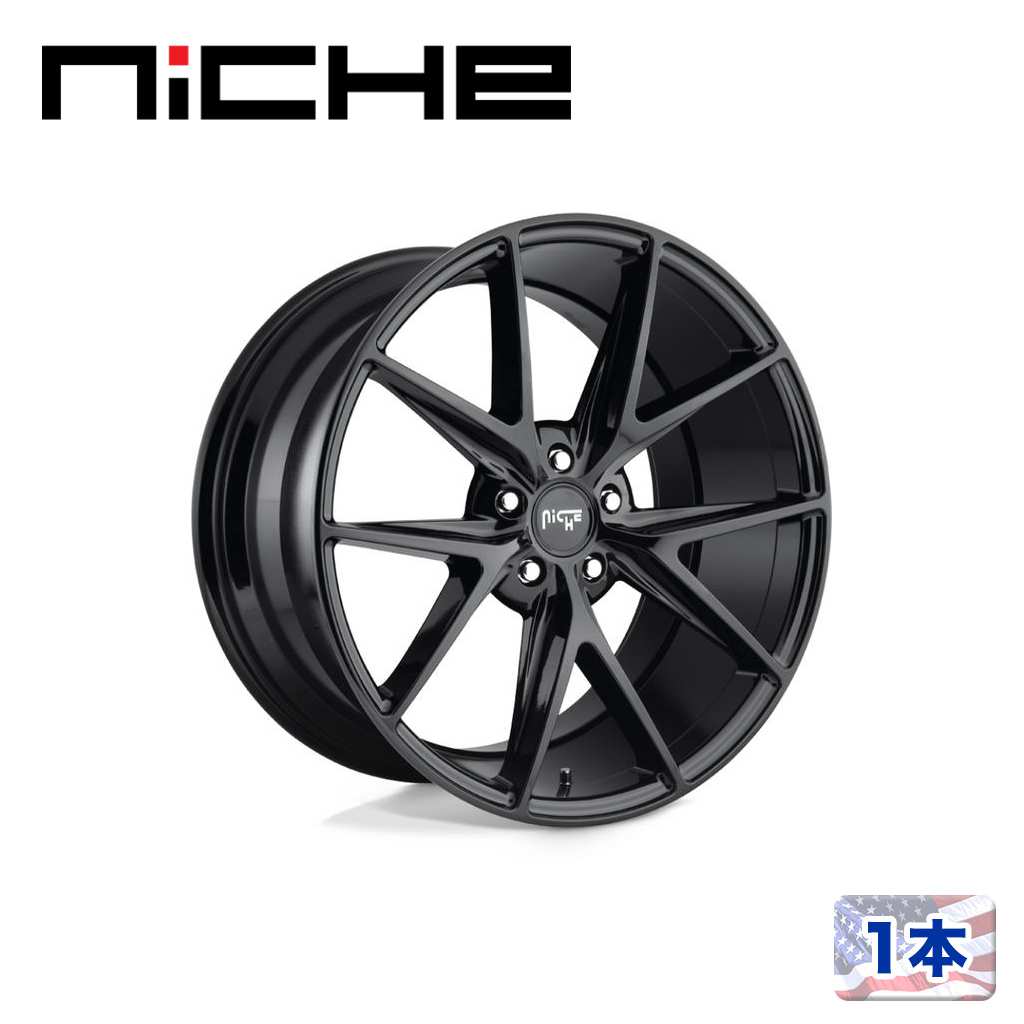 NICHE（ニッチェ）日本総代理店】 20インチアルミホイール 1本 汎用 M119 MISANO グロスブラック 20×9J 5H 114.3  +35 CB72.56 / オフロード車のカスタムパーツなら【dolonco】【公式】